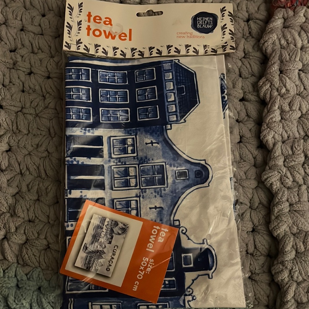 Curaçao Delft 50cmx70cm tea towel Heiden Delfts Blauw cotton